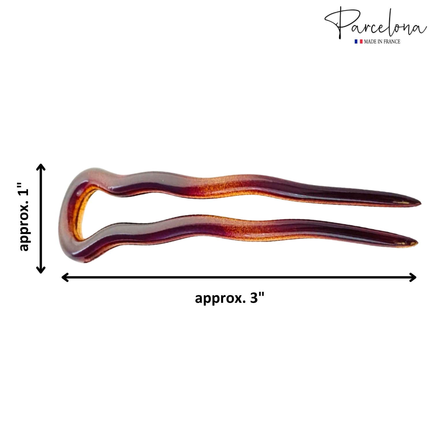Parcelona French Mystic Large Cellulose Hair Pins for Women & Girls(6Pcs)