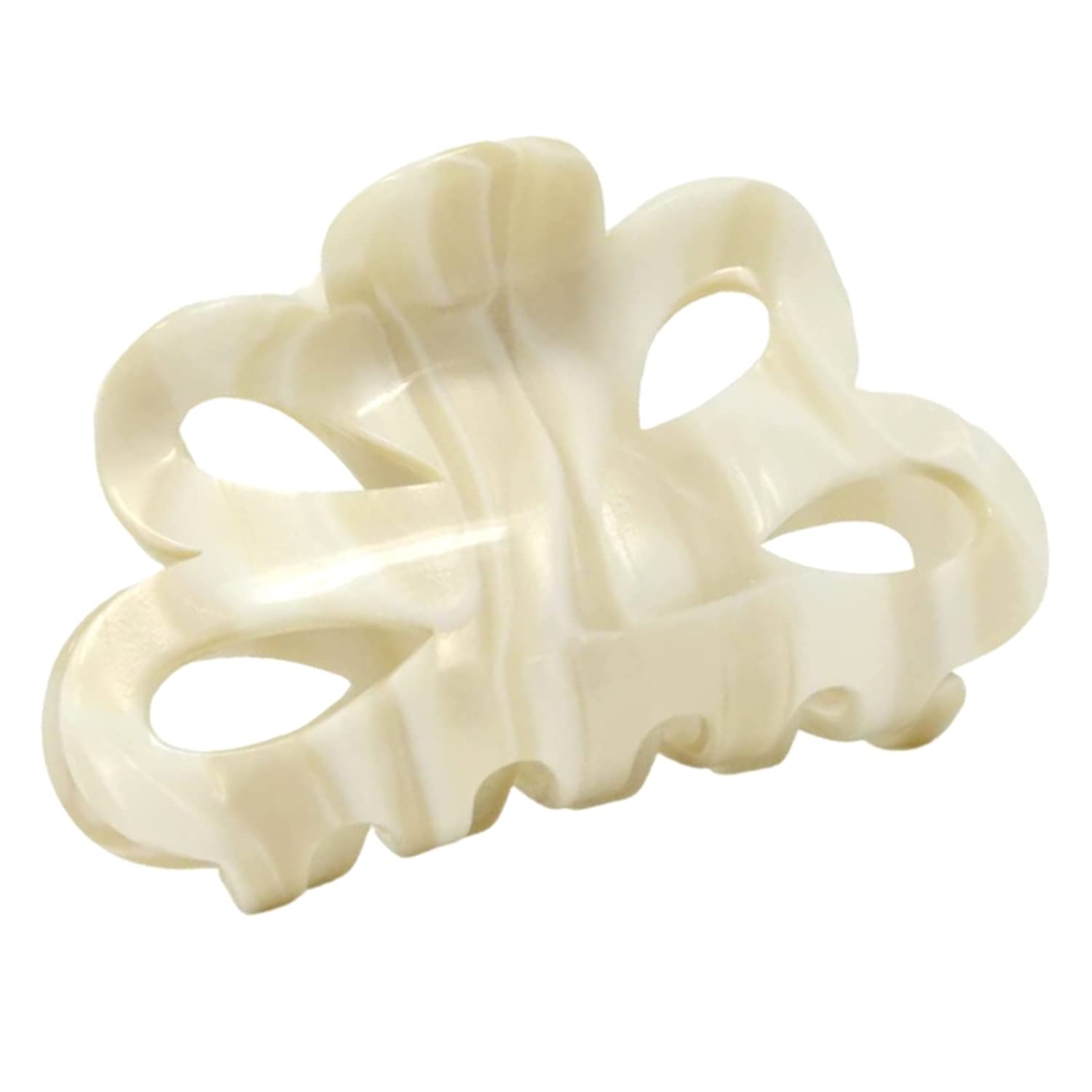 French Amie Flower Bloom 3" Handmade Celluloid No Slip Grip Hair Claw Clip