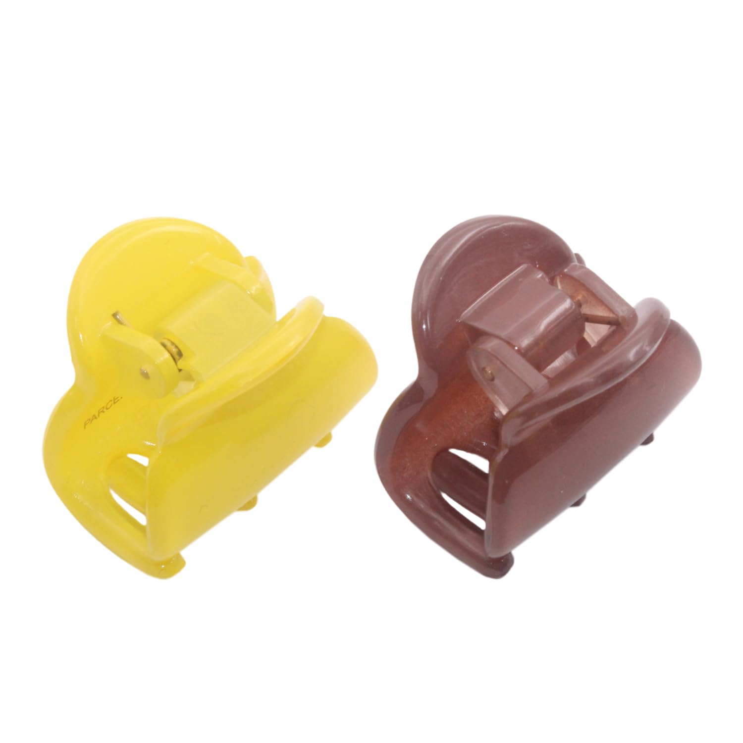Parcelona French Chic Duo Small 1 1/4" Celluloid Hair Claw for Women and Girls