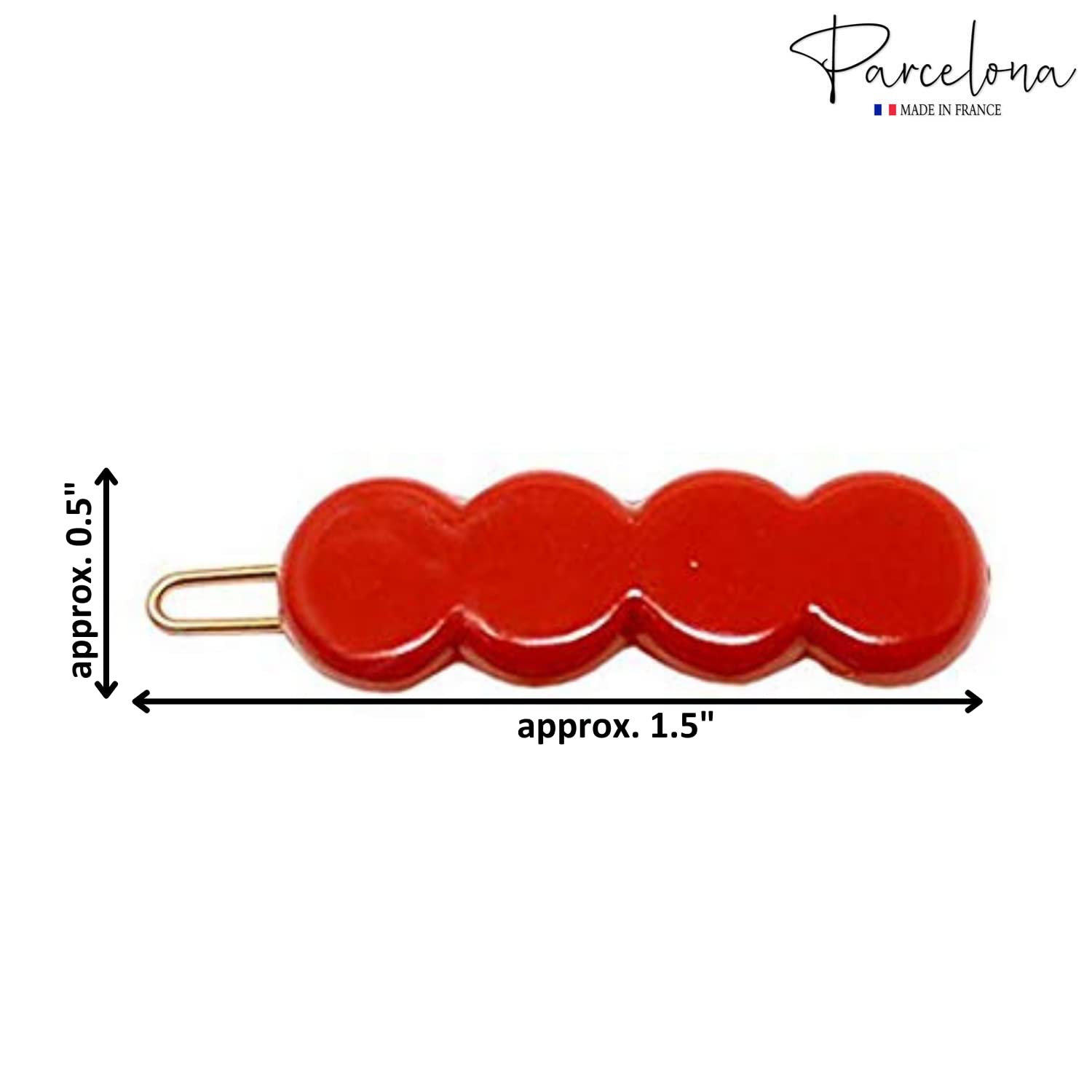 Parcelona French Circle Scallop Small Cellulose Hair Barrettes for Women(8 Pcs)