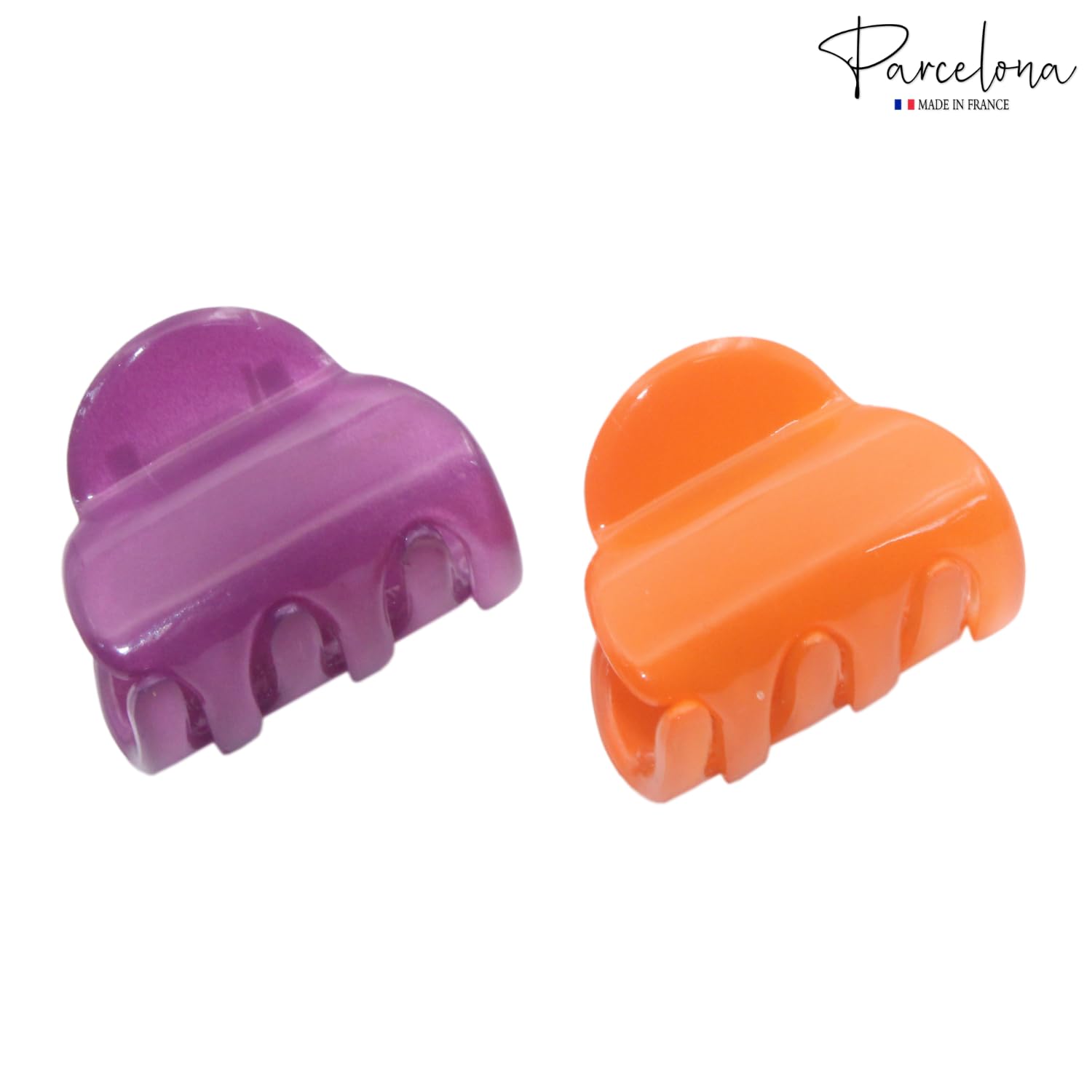 Parcelona French Chic Duo Small 1 1/4" Cellulose Hair Claw for Women and Girls