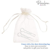 Parcelona French Sleek 3 1/2" Celluloid Wavy U Shaped Hair Pins for Women(2 Pcs)