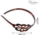 Parcelona French Wide Flower Tortoise Shell Brown Celluloid Acetate Hair