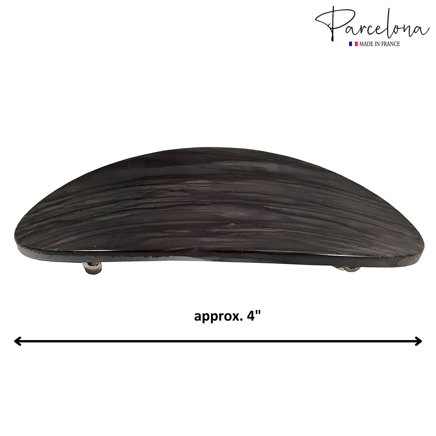 Parcelona French Oval Large 4" Cellulose Automatic Hair Barrette for Women