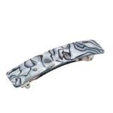 French Amie Oblong 3 1/2" Celluloid Handmade Automatic Hair Barrette for Women