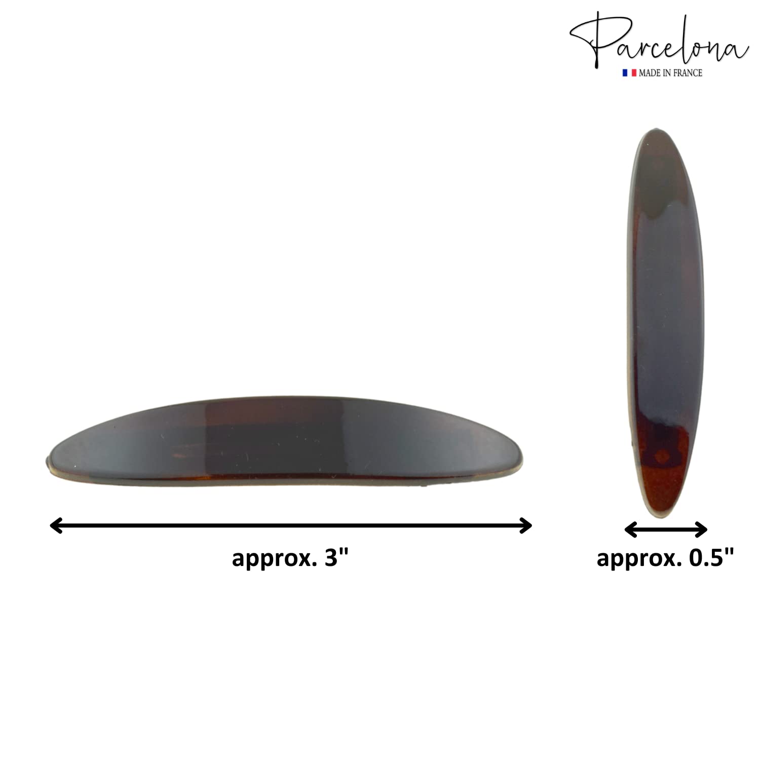 Parcelona French Small Oval Cellulose Shell Automatic Hair Clip Hair Barrette