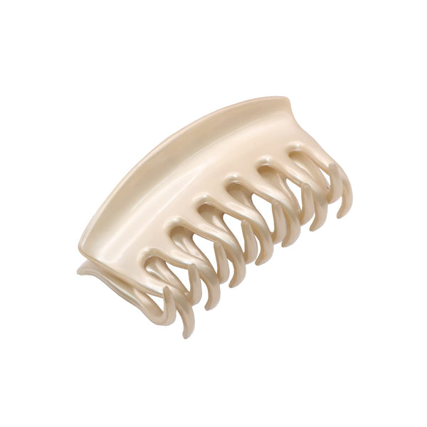 Parcelona French Arch Medium Cream Ivory Celluloid Hair Claw for Women