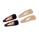 Parcelona French Mini Set of 4 Small 1.25" Celluloid Snap Hair Pins for Women
