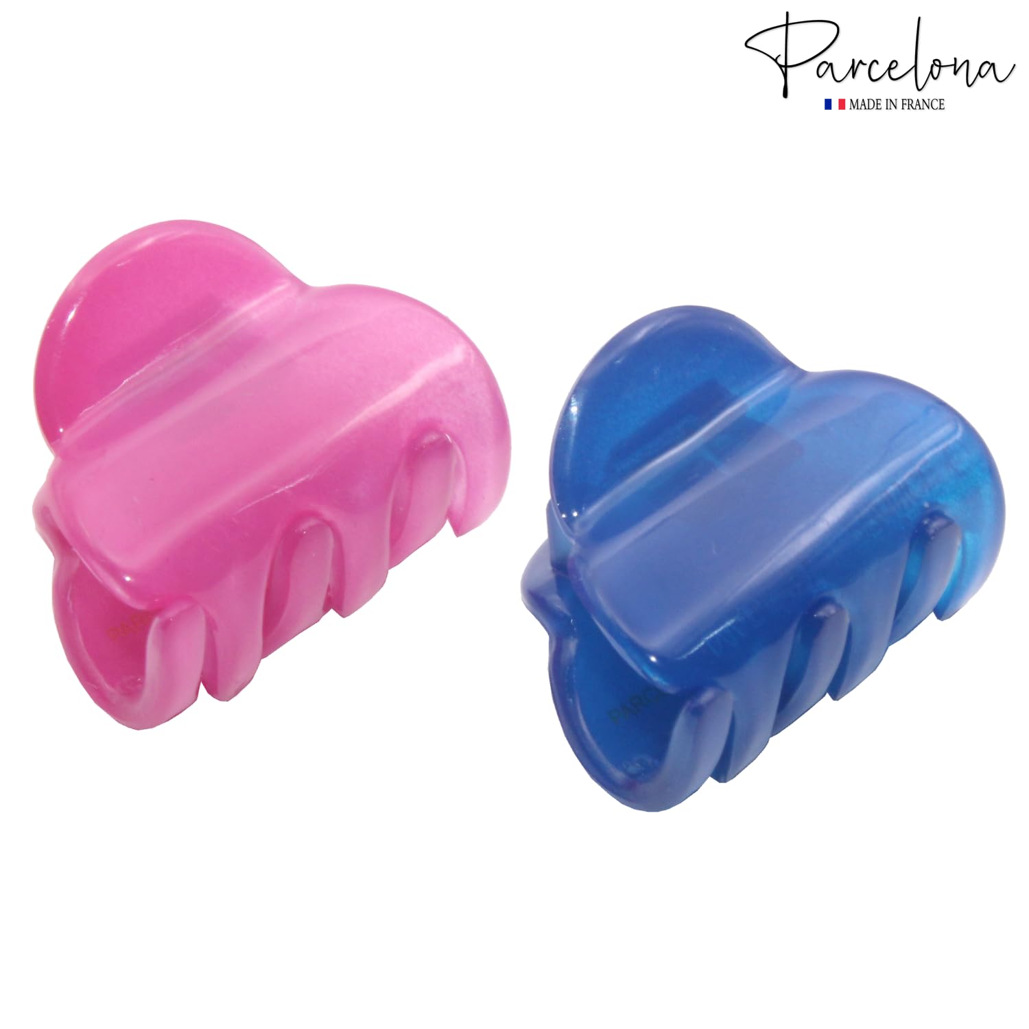Parcelona French Chic Duo Small 1 1/4" Cellulose Hair Claw for Women and Girls