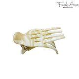French Amie Bear Paw Small 2 ¾” Celluloid Handmade Yoga Jaw Hair Claw for Women