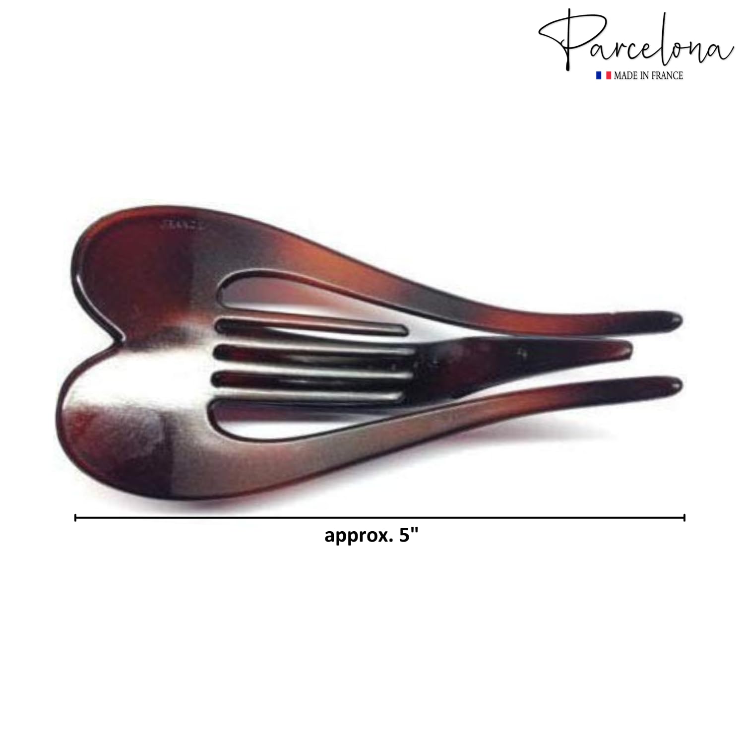 Parcelona French Pelican Large 5" Cellulose Side Slide Hair Claw Clips (2 Pcs)