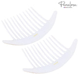 Parcelona French Tapered Edge 11 Teeth Side Hair Combs for Women & Girls (2Pcs)