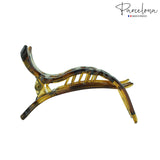 Parcelona French Intricate Celluloid Small Shell Hair Claw for Women and Girls