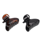 Parcelona French Elite Small Brown N Black Celluloid Hair Claws for Women(2 Pcs)