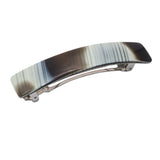 French Amie Oblong 3 1/2" Celluloid Handmade Automatic Hair Barrette for Women