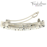 French Amie Oblong 3 1/2" Celluloid Handmade Automatic Hair Barrette for Women