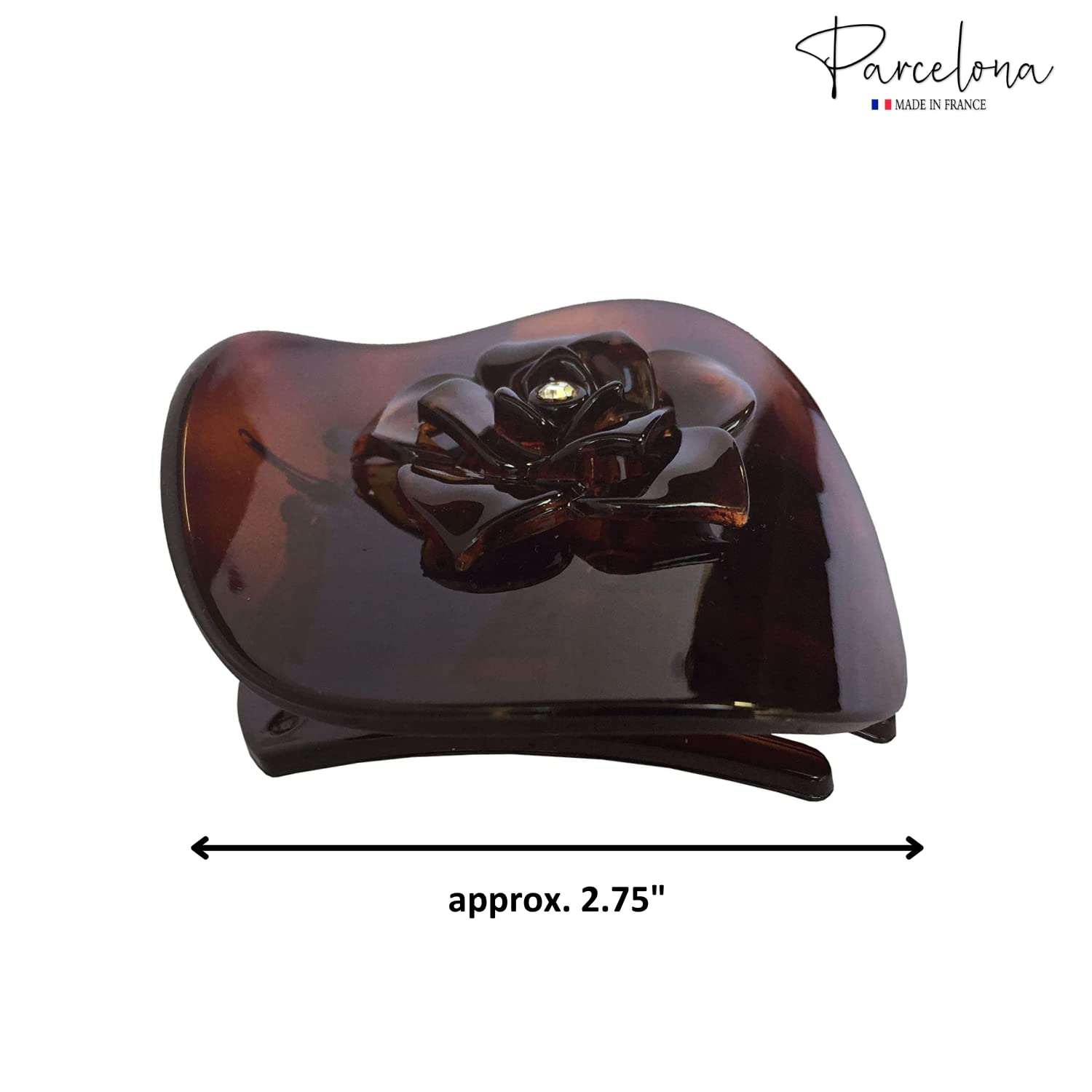 Parcelona French Onde Small 2 3/4" Cellulose Side Slide in Hair Claw for Women