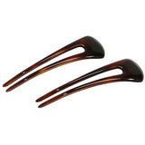 Parcelona French Long Duo Large Celluloid Chignon Hair Bun Pins for Women(2 Pcs)