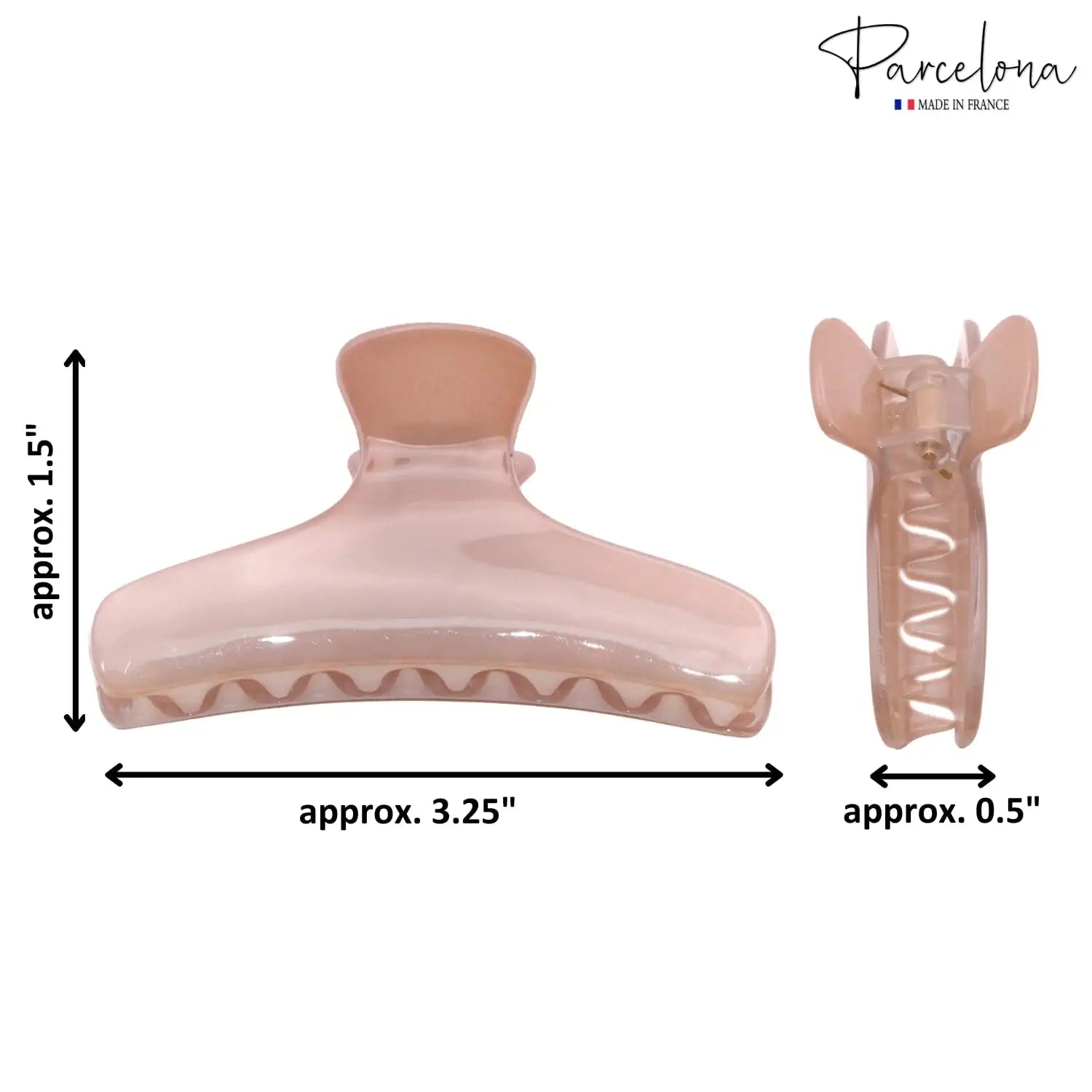 Parcelona French Flat Salon Style Medium 3 1/4" Cellulose Hair Claw for Women