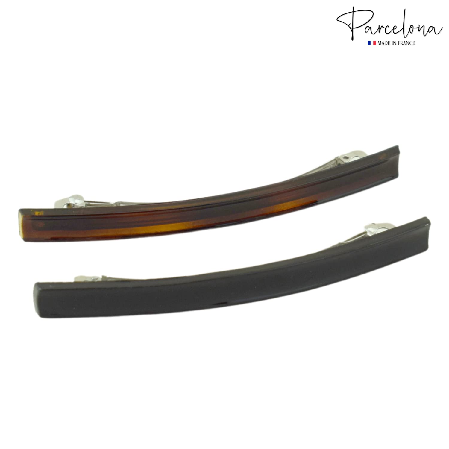 Parcelona French Long and Thin Large Cellulose Hair Barrette for Women and Girls
