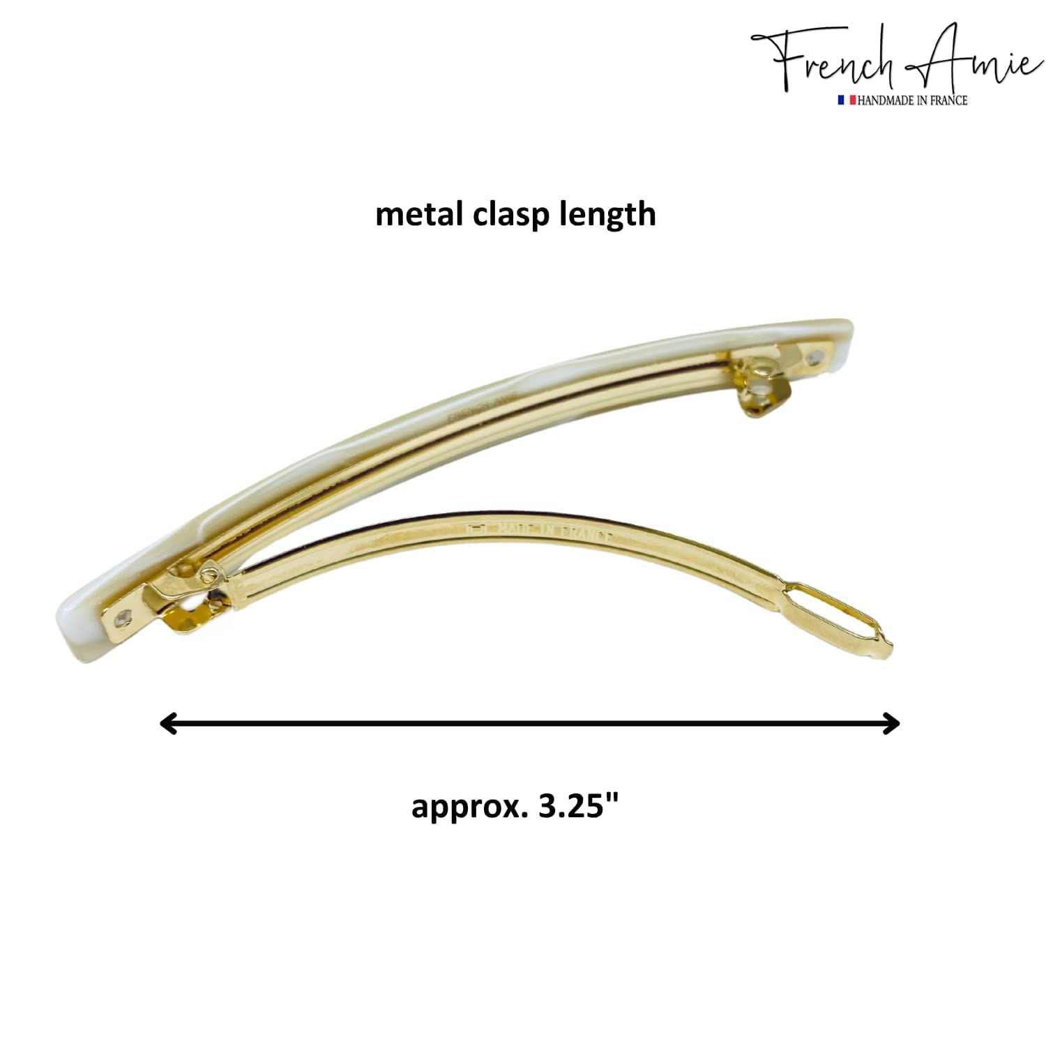 French Amie Long & Skinny Bar Large 4 1/4" Cellulose Acetate Hair Barrette Clip