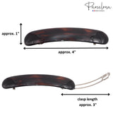 Parcelona French Elegant Duo 4" Shell and Black Celluloid 2 Pcs Hair Barrettes