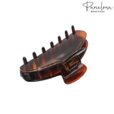 Parcelona French Basic Medium 3 1/2" Celluloid Tight Spring Hair Claw for Women