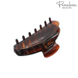 Parcelona French Basic Medium 3 1/2" Celluloid Tight Spring Hair Claw for Women