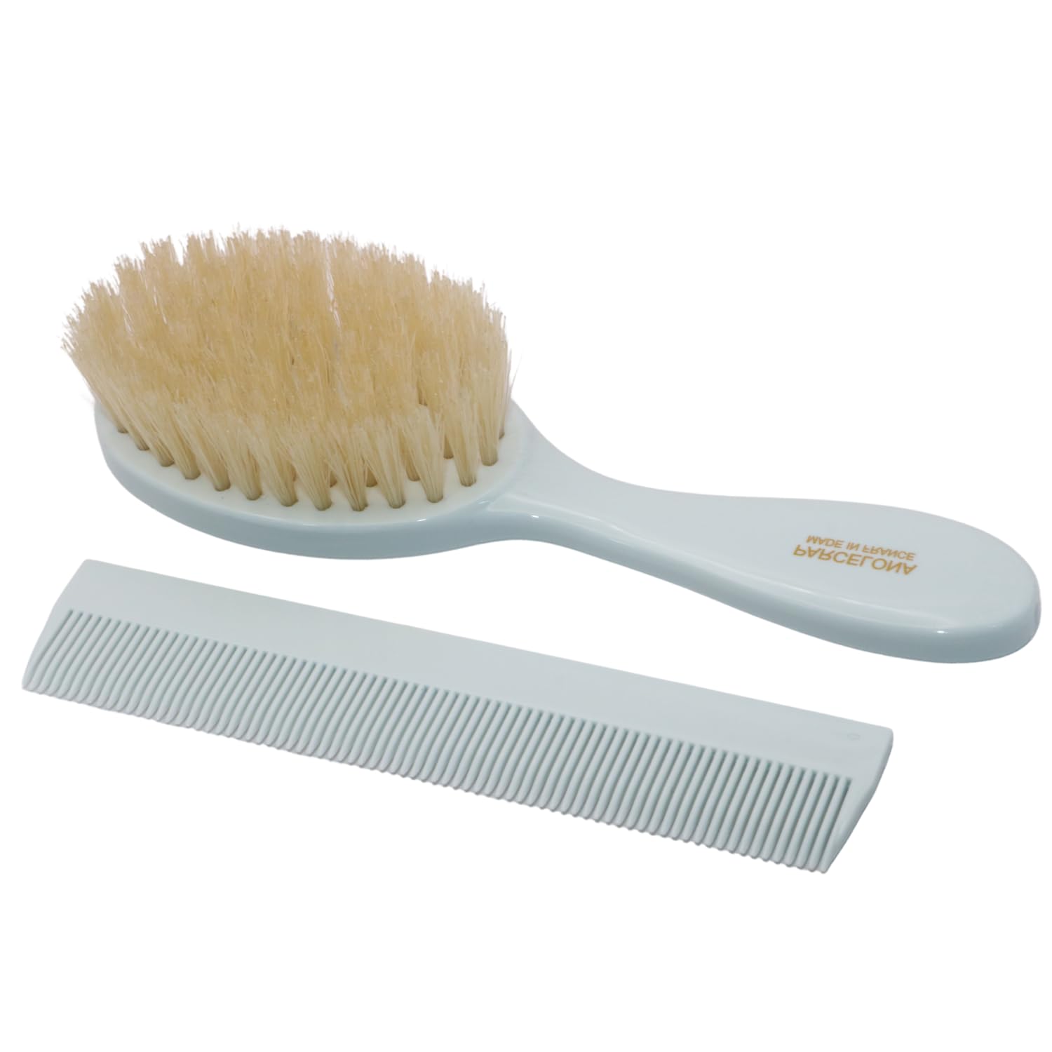 Parcelona French Grooming Combo 6” Celluloid Baby Brush and Comb for Toddlers