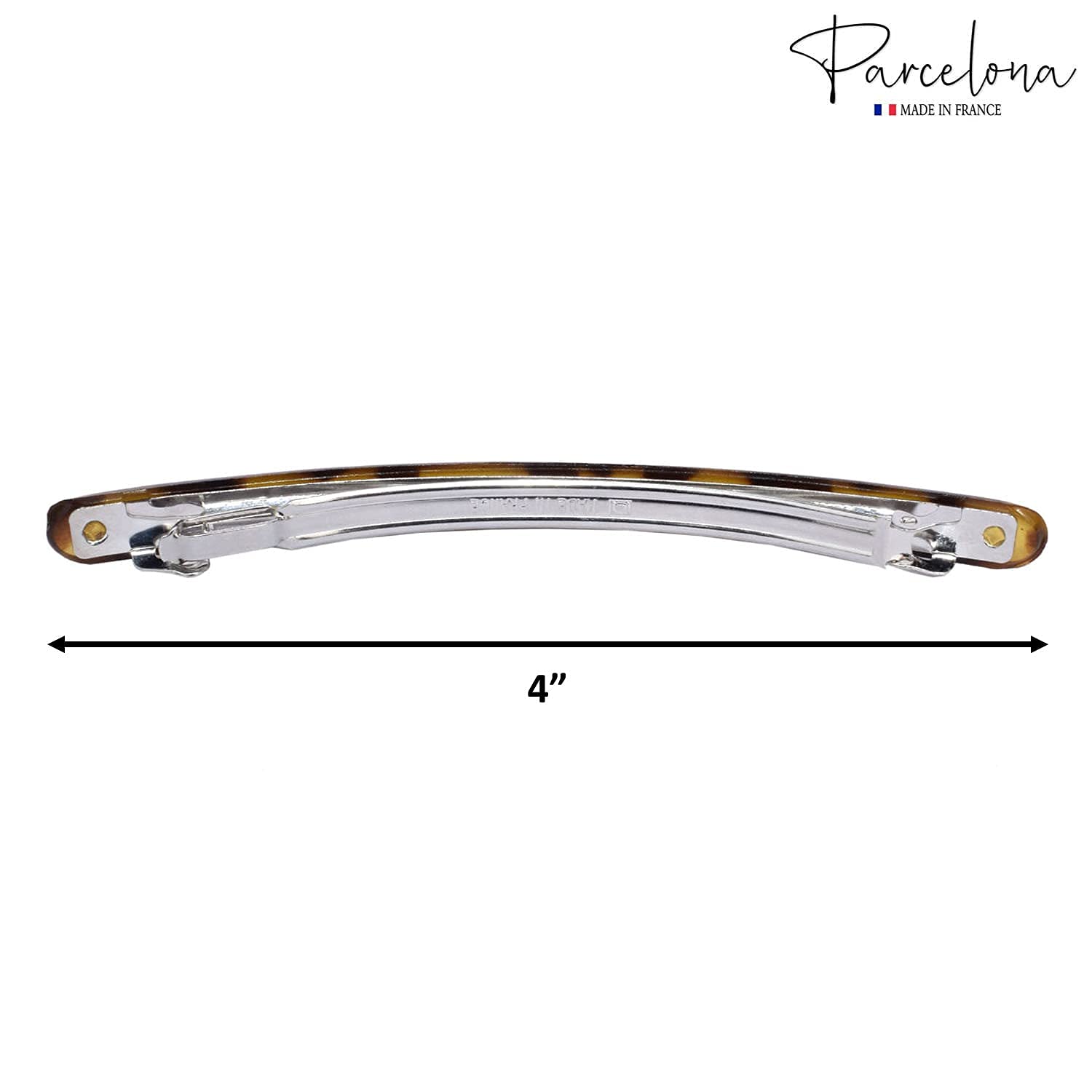 Parcelona French Skinny Rounded Large Cellulose Hair Barrettes for Women(2 Pcs)