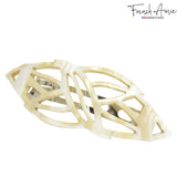 French Amie Classy Leaf Large Celluloid Handmade Hair Clip Barrette for Women
