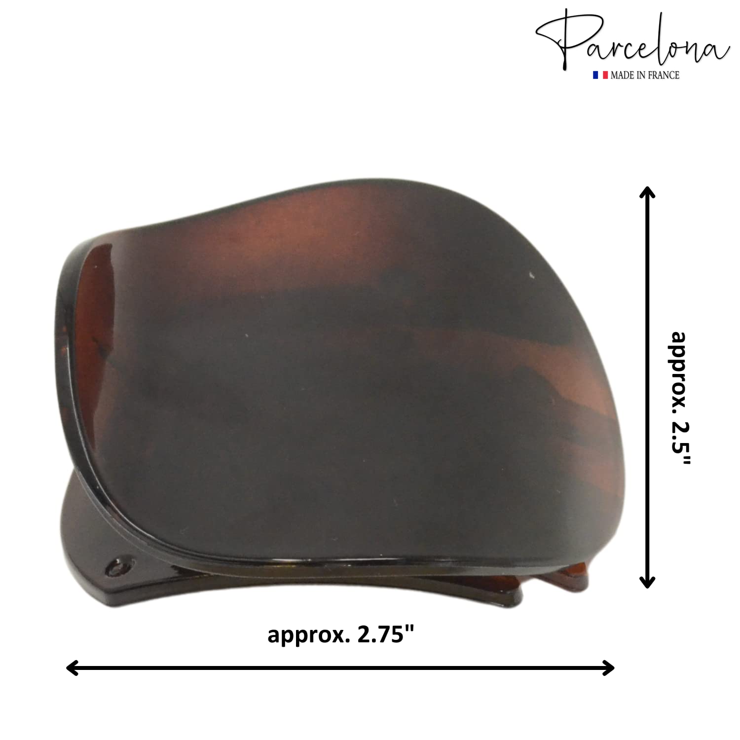 Parcelona French Onde Small 2 3/4" Cellulose Side Slide in Hair Claw for Women