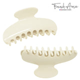 French Amie Thin Oval Large 4 1/4” Handmade Celluloid Jaw Hair Claw for Women