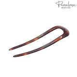 Parcelona French Twist Bun Shell Celluloid Crystal Hair U Stick Pin