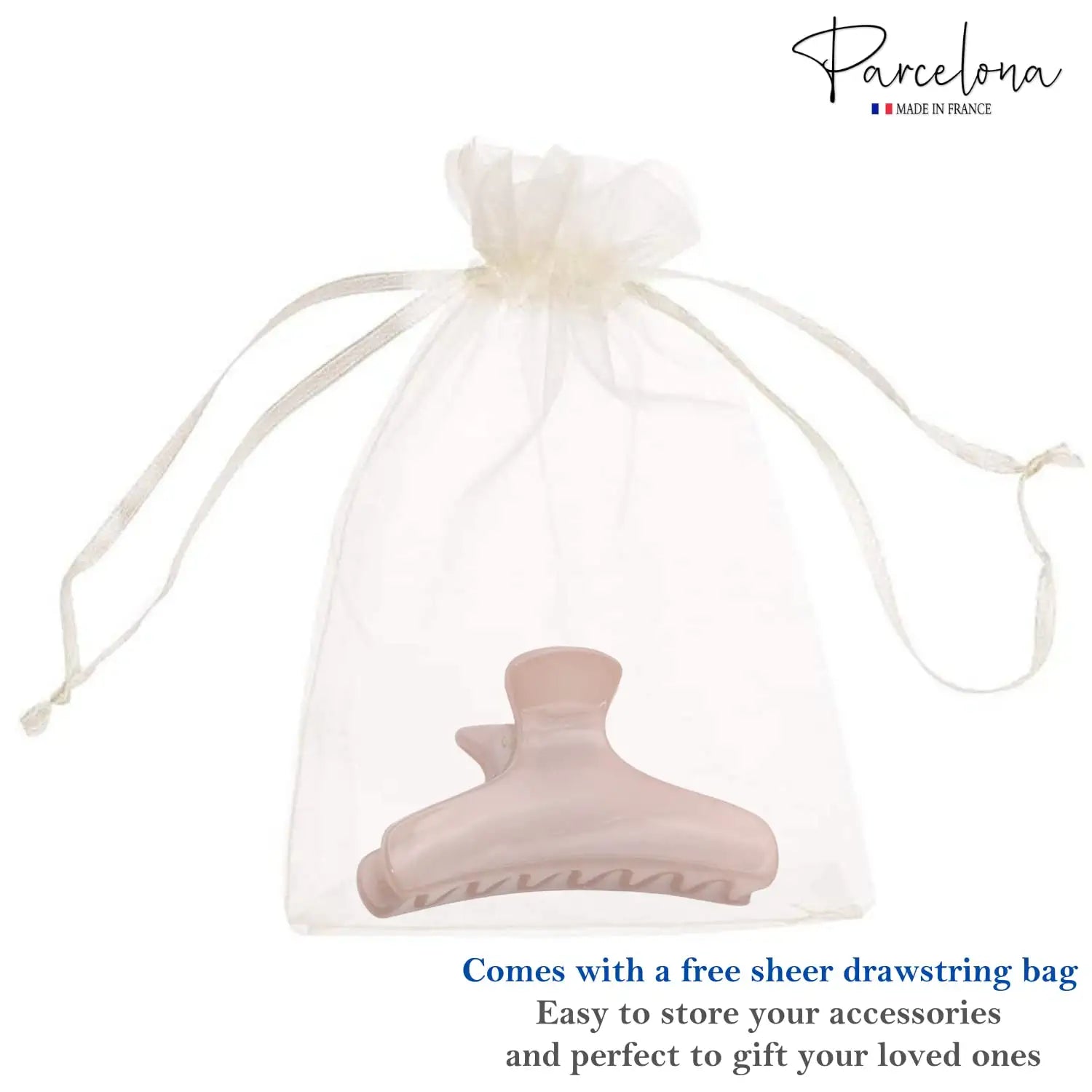 Parcelona French Flat Salon Style Medium 3 1/4" Cellulose Hair Claw for Women