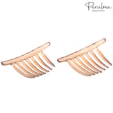 Parcelona French Twist 7 Teeth Large Celluloid Side Hair Combs for Women(2 Pcs)