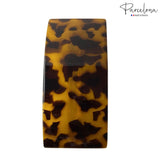 Parcelona French Broad Rectangle Light Brown Extra Large  Wide Hair Barrette