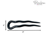 Parcelona French Mystic Large 3" Celluloid Chignon U Shaped Hair Pins(Set of 3)