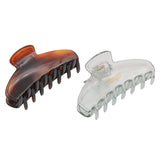 Parcelona French Basic Medium 3 1/2" Celluloid Jaw Hair Claws for Women(2 Pcs)