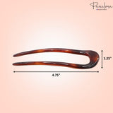 Parcelona French Large 4.75" Tortoise Shell Celluloid Hair Pin Stick for Women