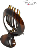 Parcelona French Large Round Shell Hair Side Slider Secure Grip Hinge Claw Clip