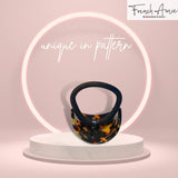 French Amie Curve Oval Celluloid Handmade Ponytail Elastic Hair Tie for Women