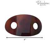 Parcelona French Classic Oval Shell Celluloid Bun Cover Holder Hair Barrette