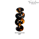 French Amie Swirls Tokyo Medium Celluloid Handmade Hair Clip with Silver Clasp