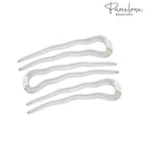 Parcelona French Mystic Large 3" Celluloid Chignon U Shaped Hair Pins(Set of 3)