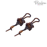 Parcelona French Rose Flower Twist N Clip Cellulose Hair Barrette for Women