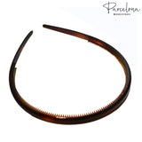 Parcelona French Thin Shell and Black Inner Teeth Nibs Hair Headband 2 Pcs