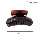 Parcelona French Oblong Shell Medium Celluloid Jaw Hair Claw Clip Clutcher