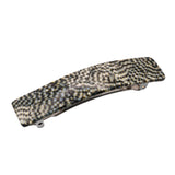French Amie Oblong 3 1/2" Celluloid Handmade Automatic Hair Barrette for Women