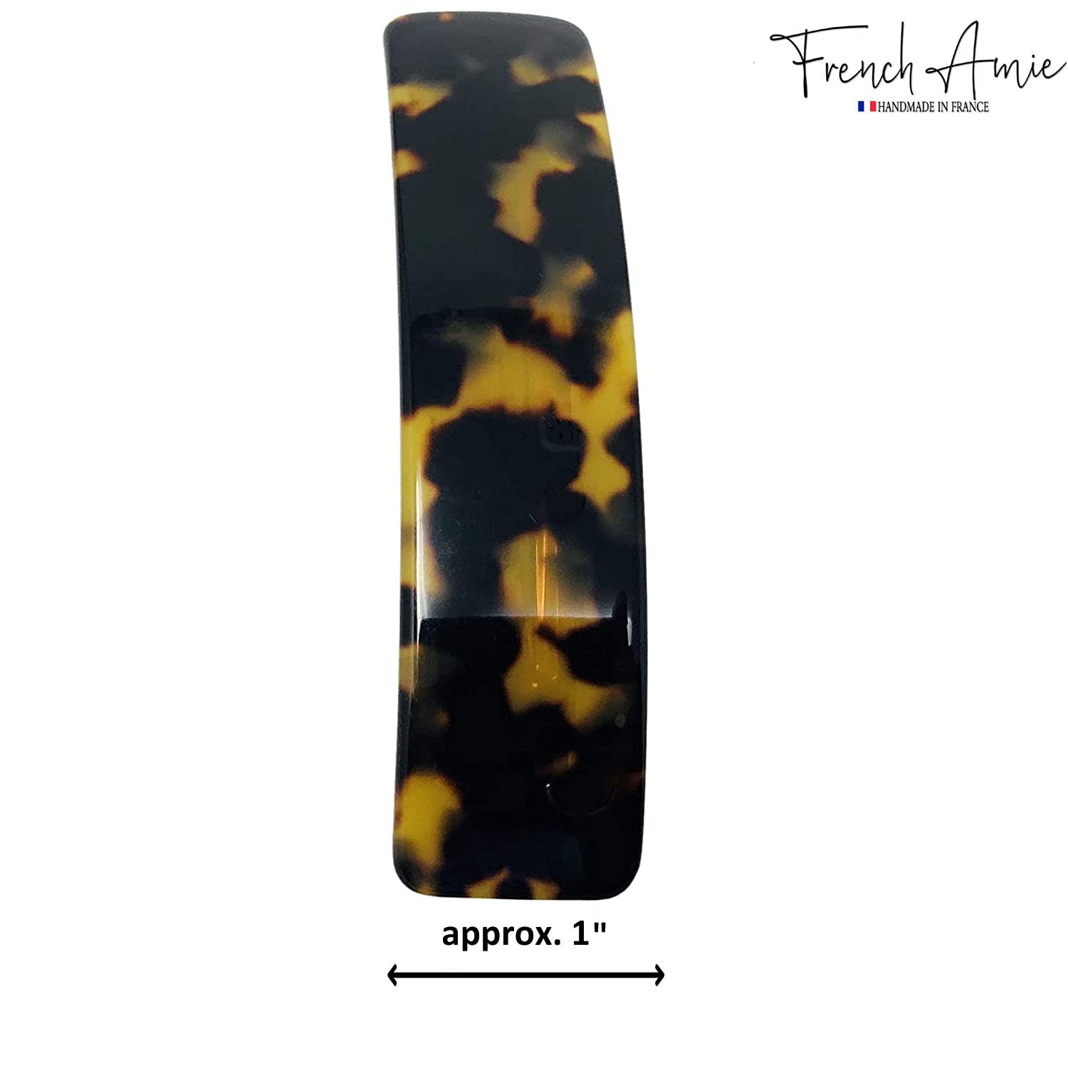 French Amie Long Rectangle Handmade Large Hair Barrette Clip for Women N Girls